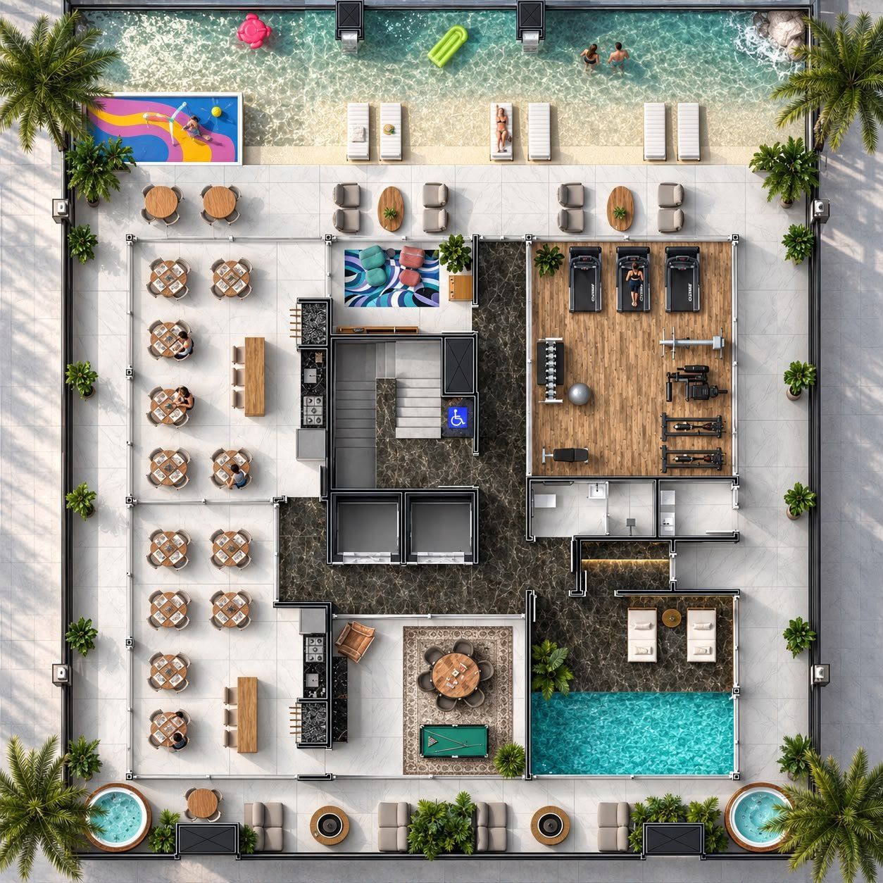 Edifício Palm Beach Apartamentos — Planta Rooftop